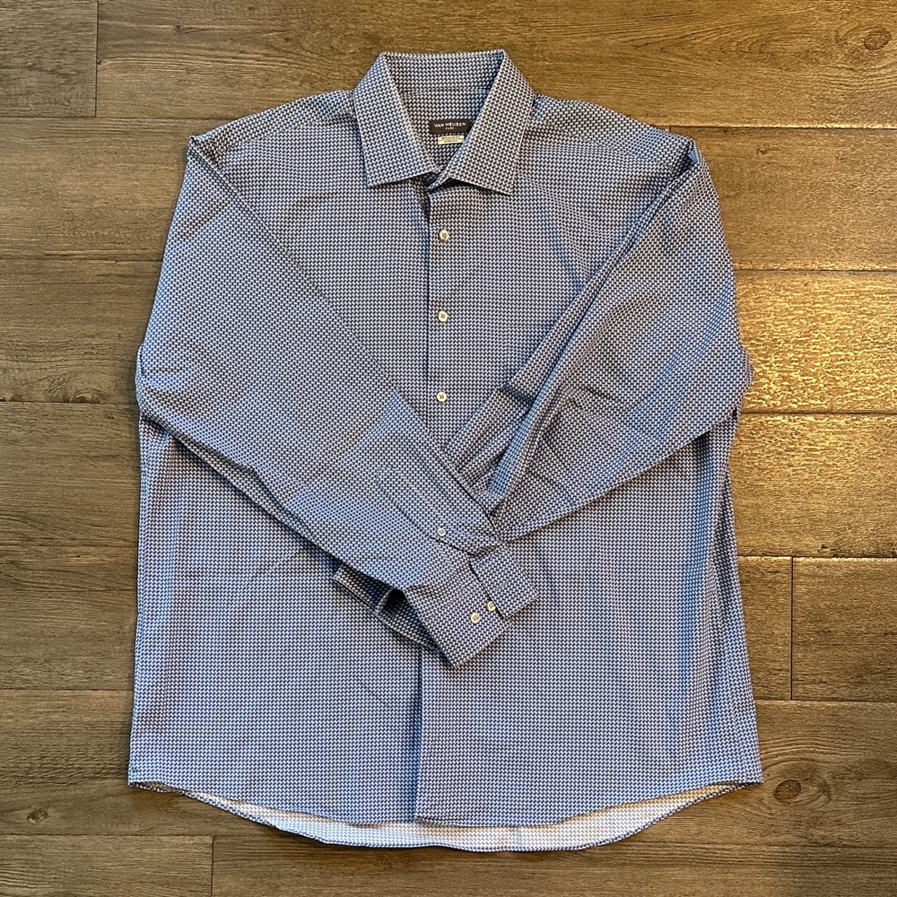 Van Heusen Classic Blue Patterned Dress Shirt